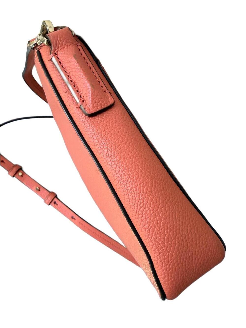 💥SOLD OUT💥Kate Spade Salmon Coral Pebbled Leather Crossbody Bag - Picture 6 of 9